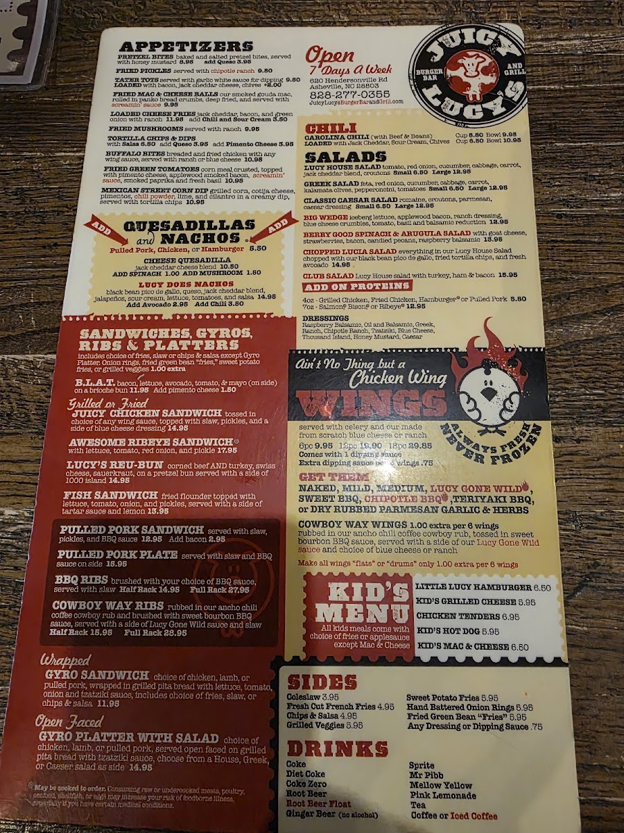 Juicy Lucy's Burger Bar and Grill Menu - Image 4